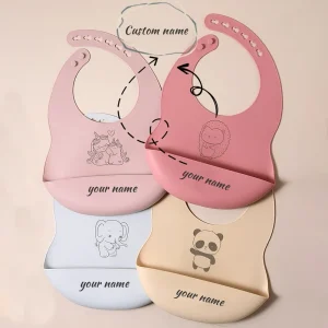 Custom Silicone Baby Bib with Name