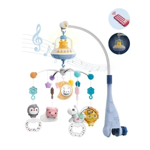 Musical baby crib mobile with lights and music projection