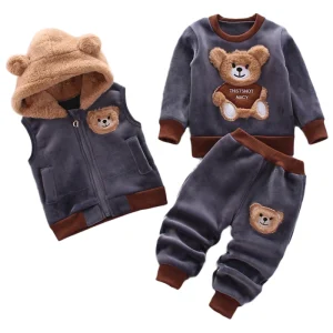 3PCS Winter Autumn Toddler Baby Boys Girls Sweaters Coat +Pants